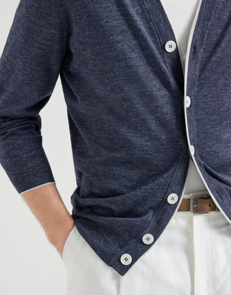 Lightweight cardigan Avio Blue Man - Brunello Cucinelli