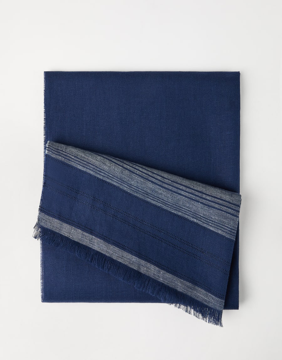Linen scarf Royale Blue Man - Brunello Cucinelli