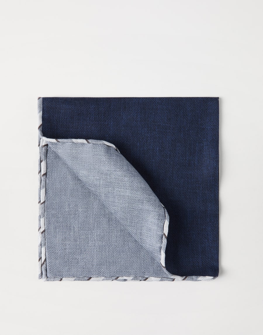 Silk pocket square Navy Blue Man - Brunello Cucinelli