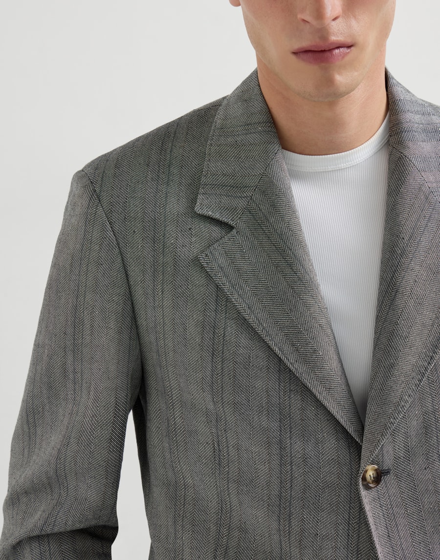 Chevron blazer Medium Grey Man - Brunello Cucinelli