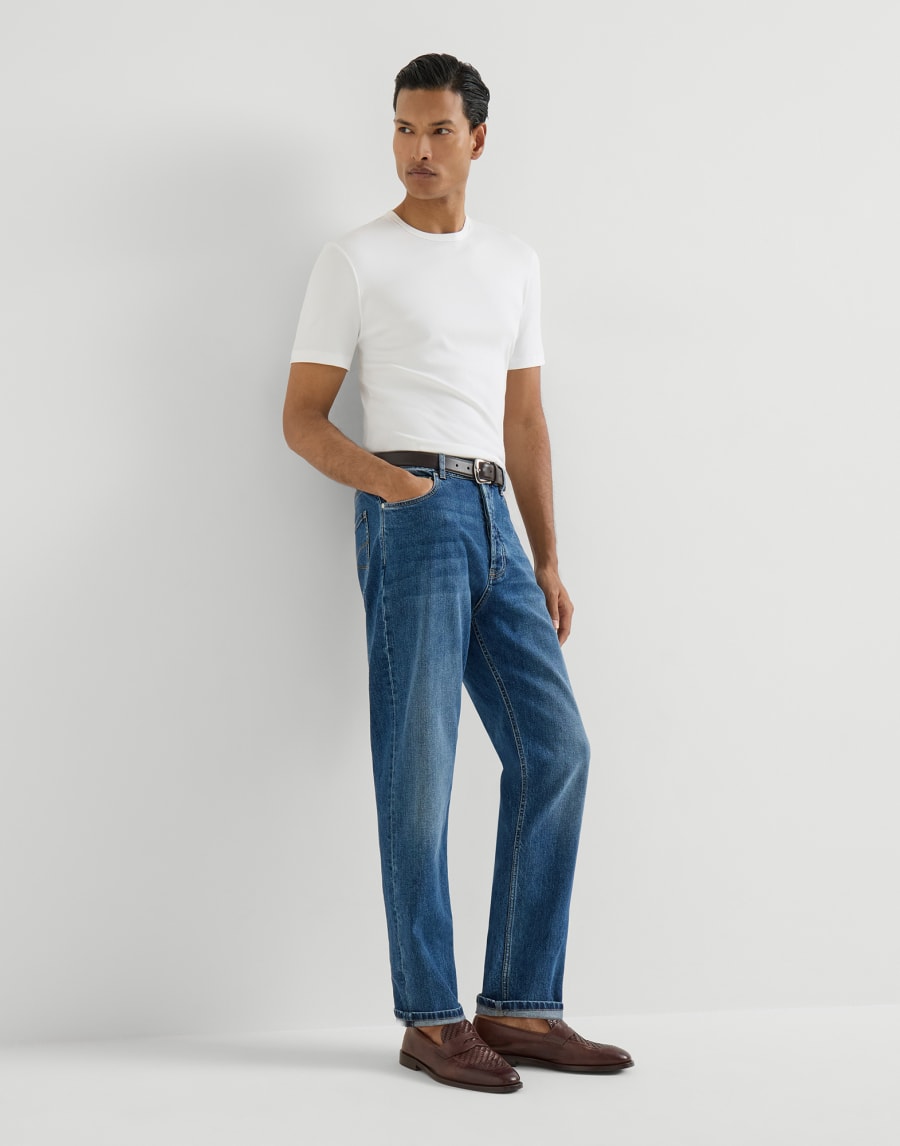 Comfort denim trousers Medium Denim Man - Brunello Cucinelli
