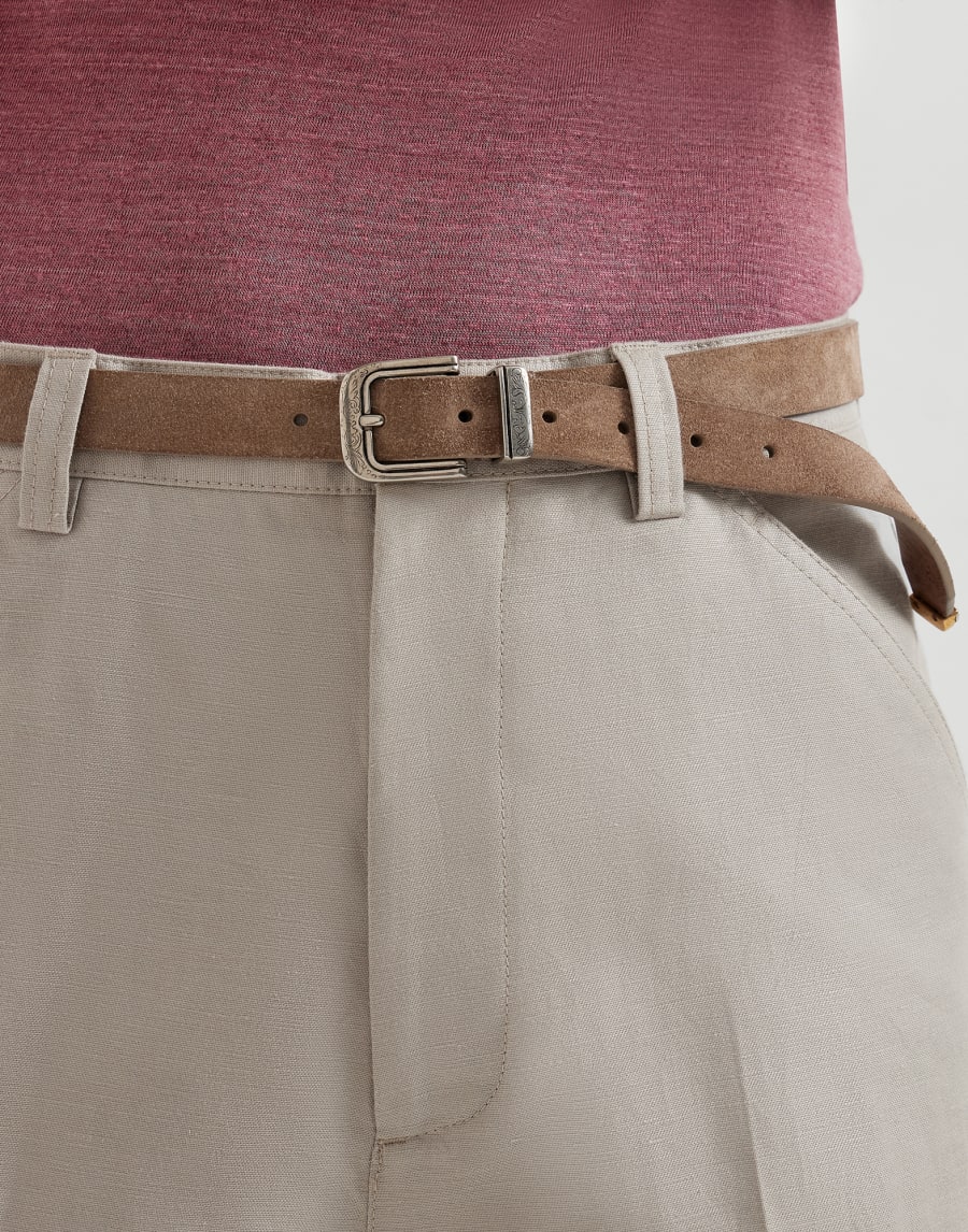 Reversed leather belt Light Brown Man - Brunello Cucinelli