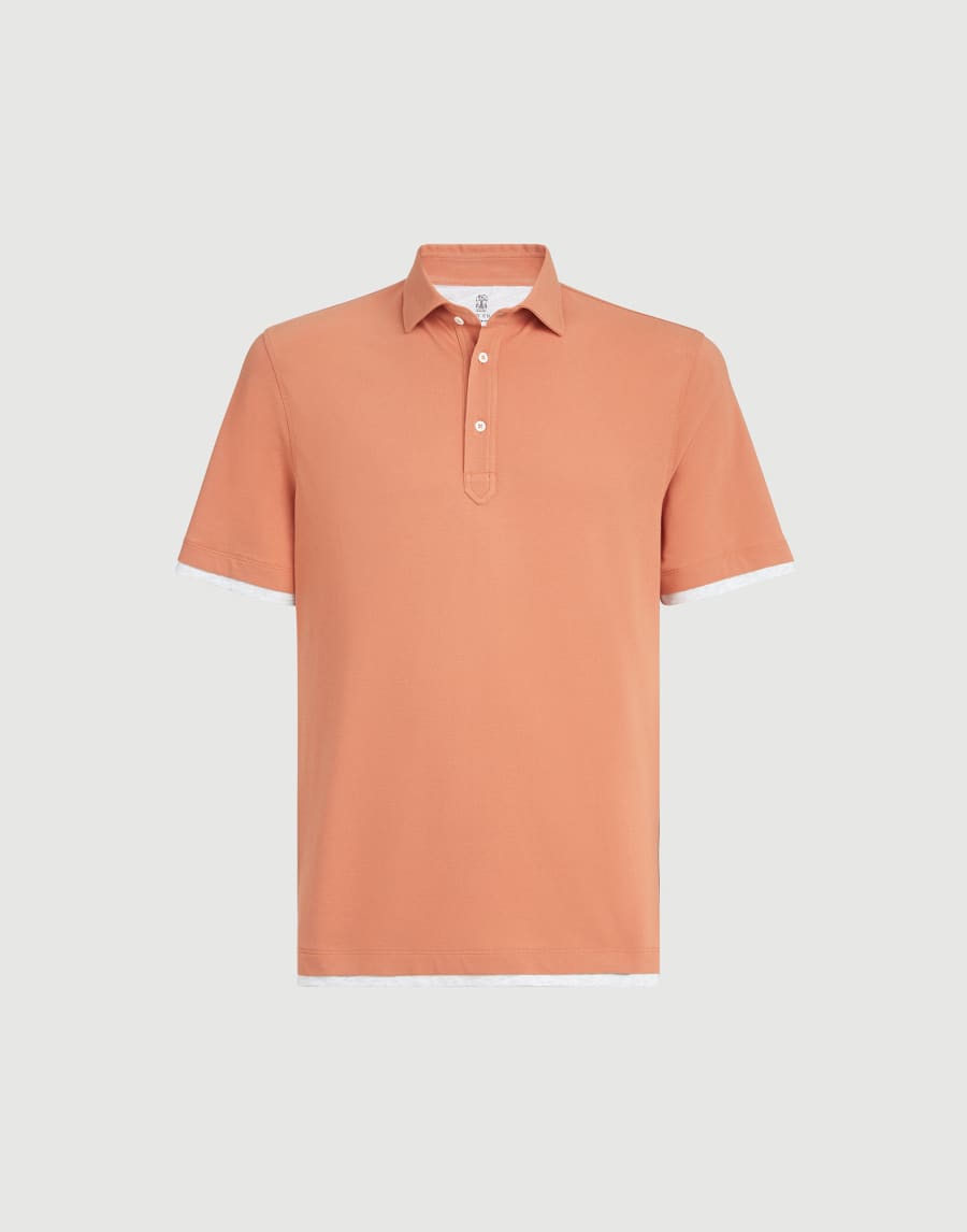 Piqué polo shirt Apricot Man - Brunello Cucinelli