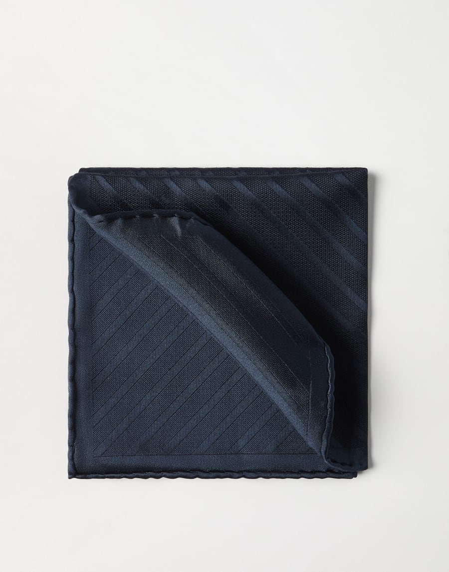 Silk pocket square Navy Blue Man - Brunello Cucinelli
