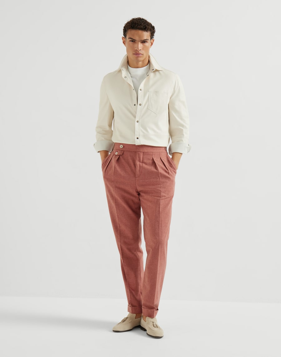 Overshirt in vitello Avorio Uomo - Brunello Cucinelli