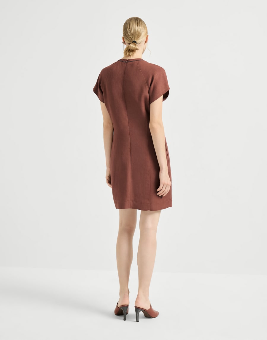 Robe t-shirt en sergé Fluid Rouge Brique Femme - Brunello Cucinelli