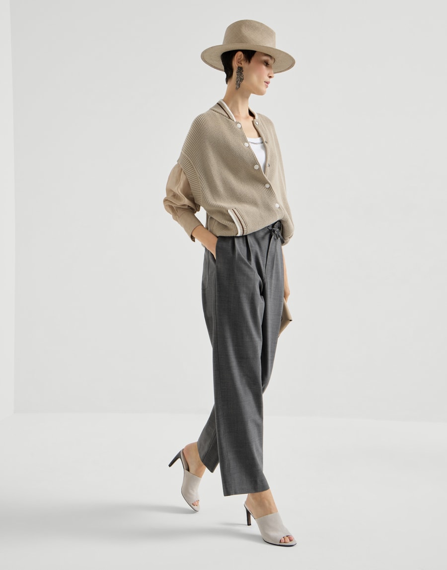 Tailored track trousers Medium Grey Woman - Brunello Cucinelli