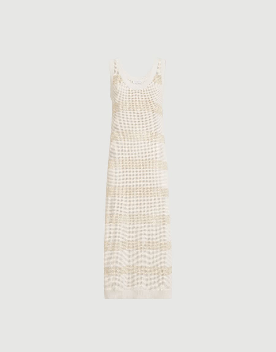 Dress with dazzling stripes Oat Woman - Brunello Cucinelli