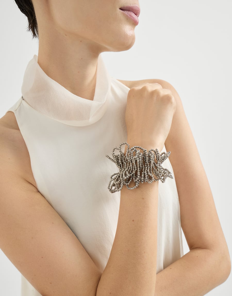 Bracelet en hématite et argent sterling Argent Femme - Brunello Cucinelli