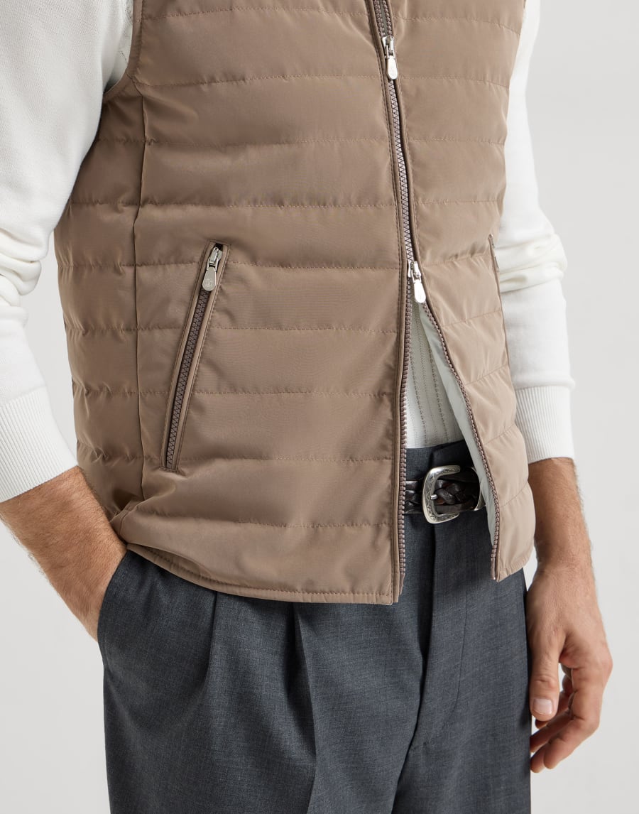Nylon down vest Hazelnut Man - Brunello Cucinelli