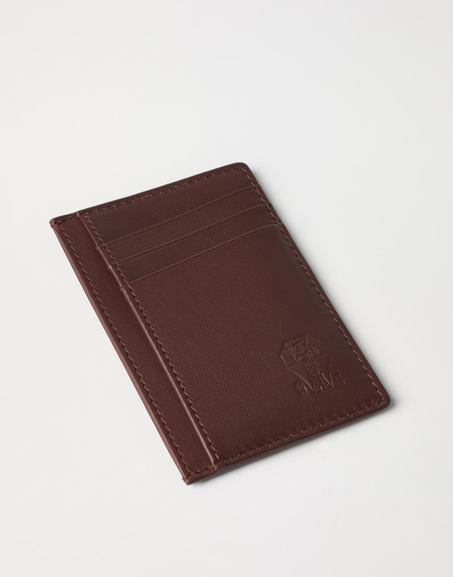 Calfskin card case Brown Man - Brunello Cucinelli