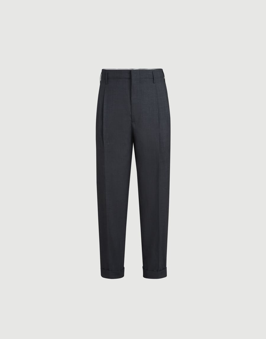 Virgin wool trousers Anthracite Man - Brunello Cucinelli