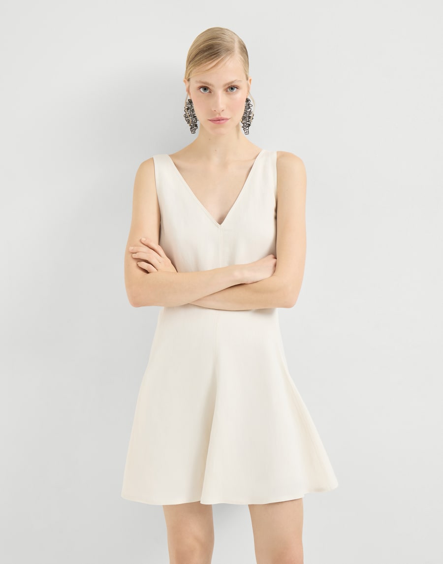 Mini robe en sergé Fluid Ivoire Femme - Brunello Cucinelli