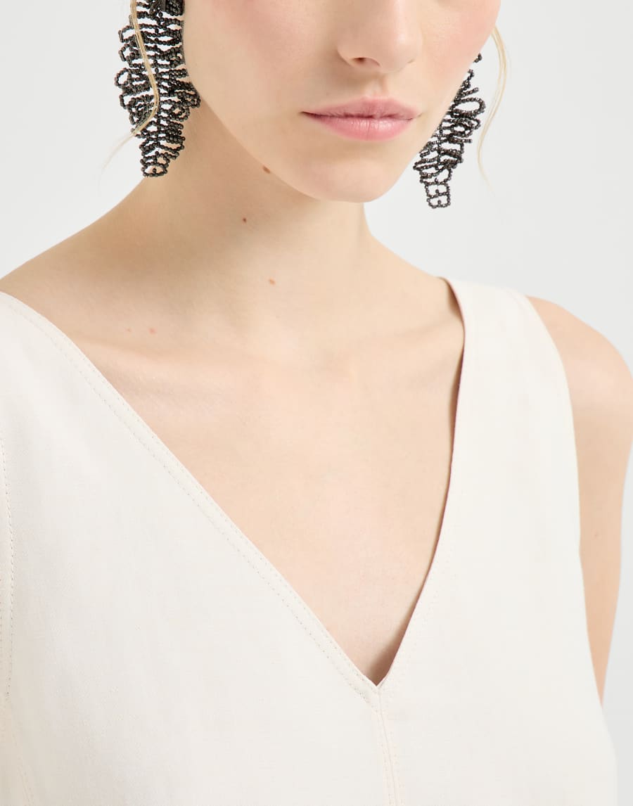 Mini robe en sergé Fluid Ivoire Femme - Brunello Cucinelli