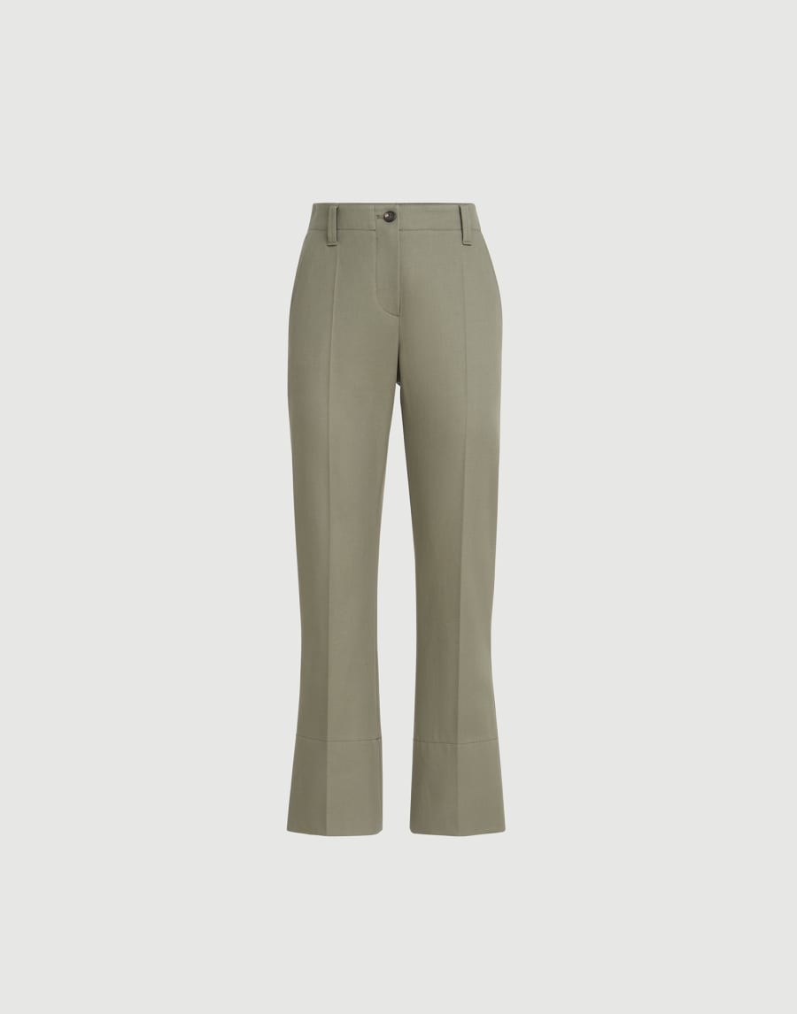 Kickflare Cigarette trousers Olive Woman - Brunello Cucinelli