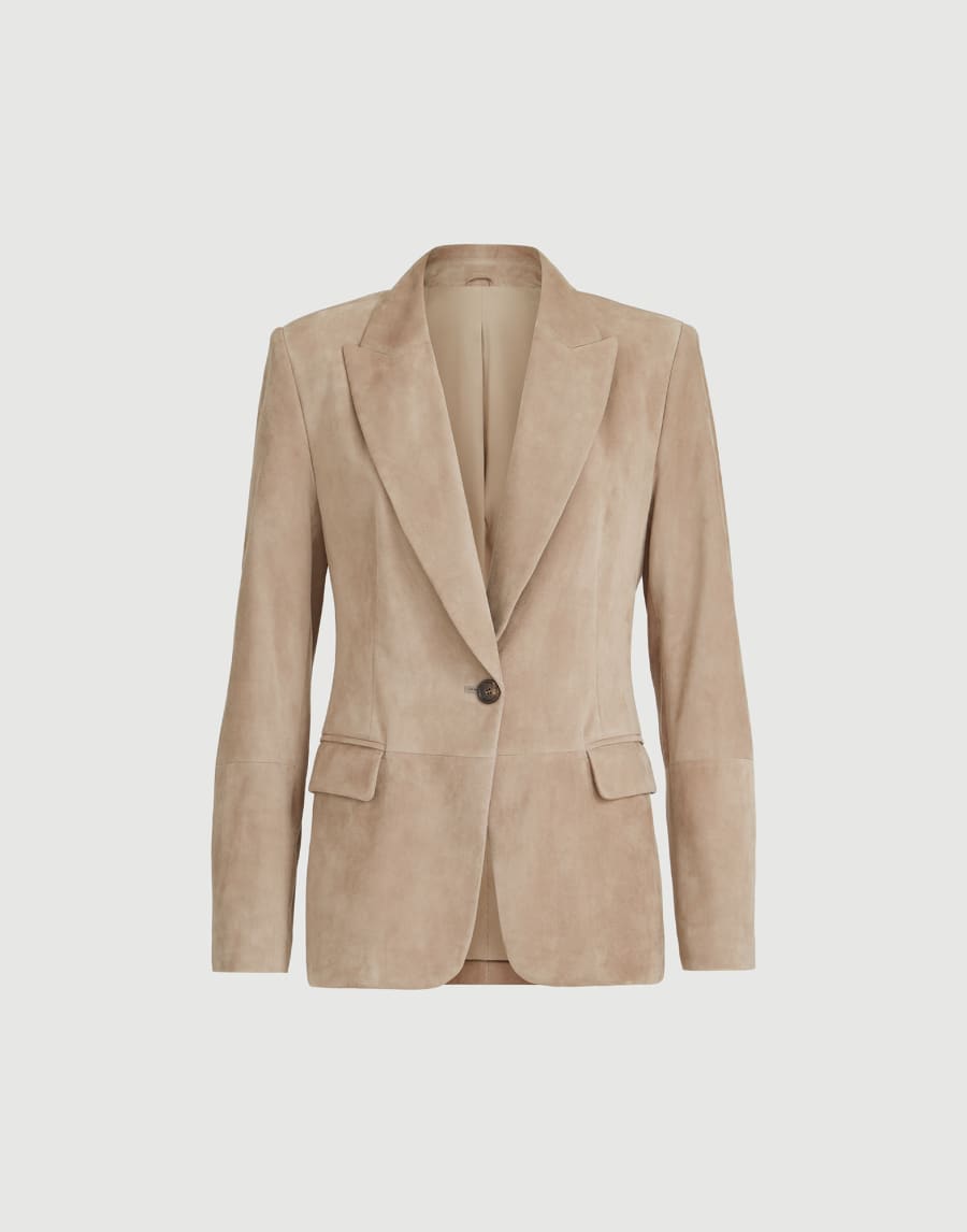 Suede blazer Light Brown Woman - Brunello Cucinelli