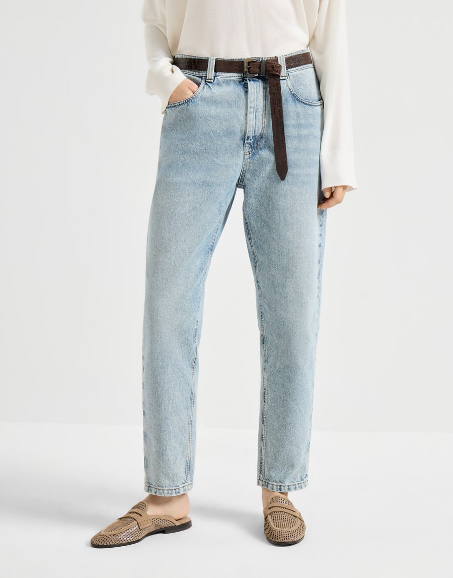 Baggy Tapered trousers Light Denim Woman - Brunello Cucinelli