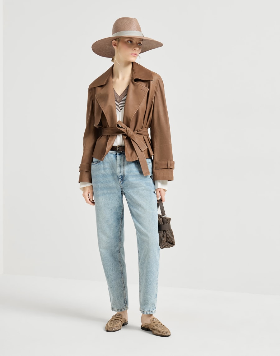 Baggy Tapered trousers Light Denim Woman - Brunello Cucinelli