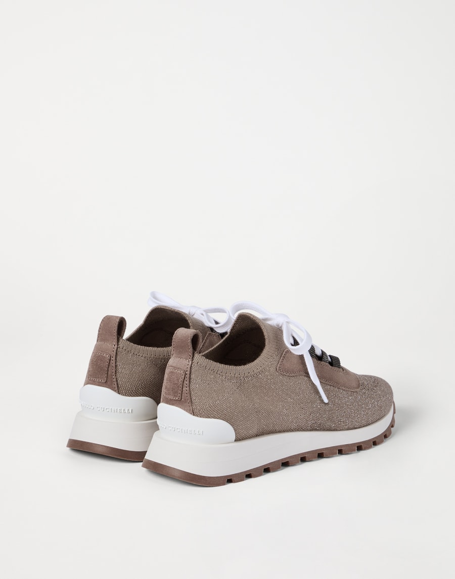 Zapatillas en piel de ante con Monile Marrón Mujer - Brunello Cucinelli