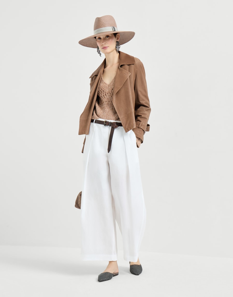 Pullover mit Dazzling Braids Braun Damen - Brunello Cucinelli