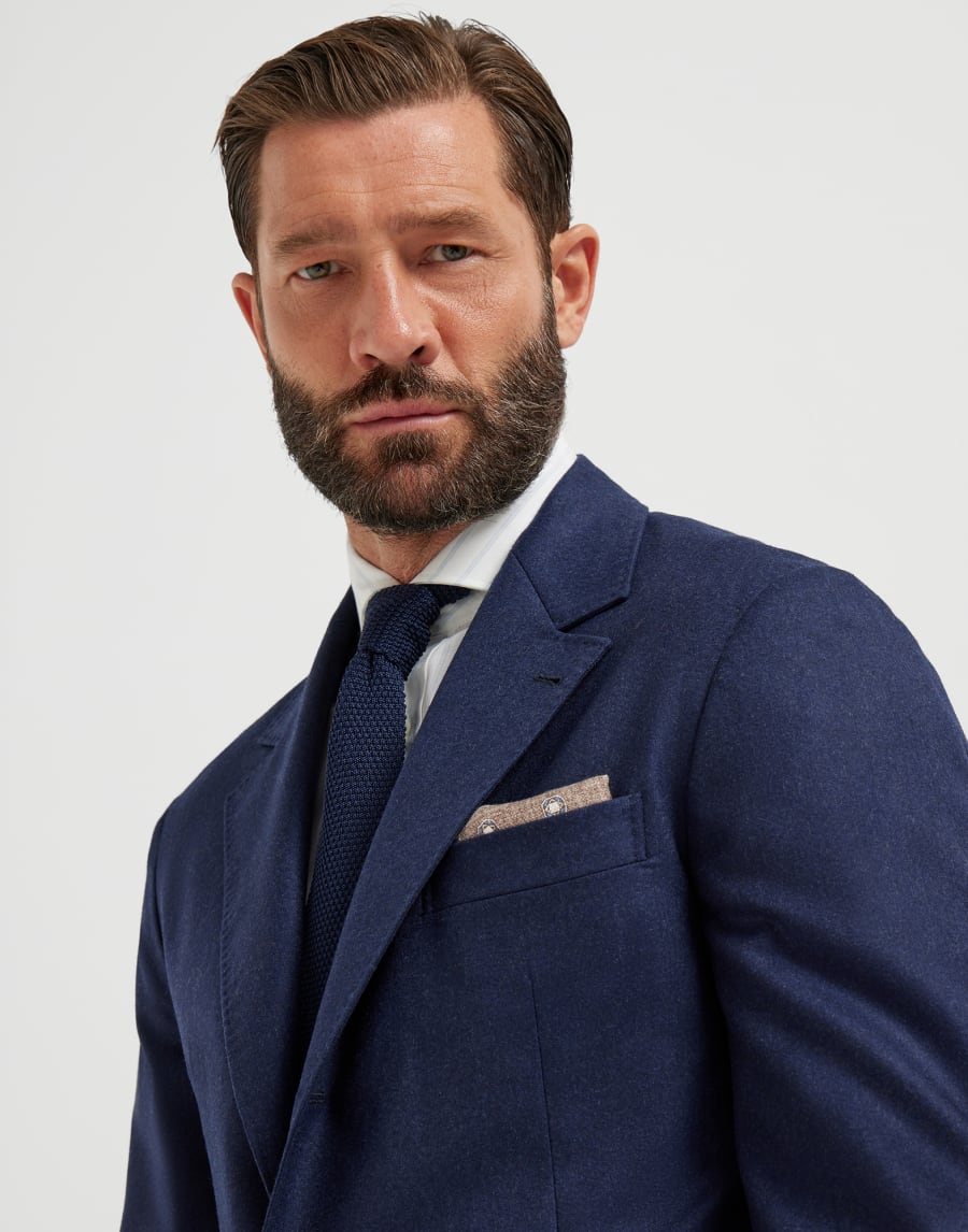 Pañuelo de bolsillo doble cara Marrón Claro Hombre - Brunello Cucinelli