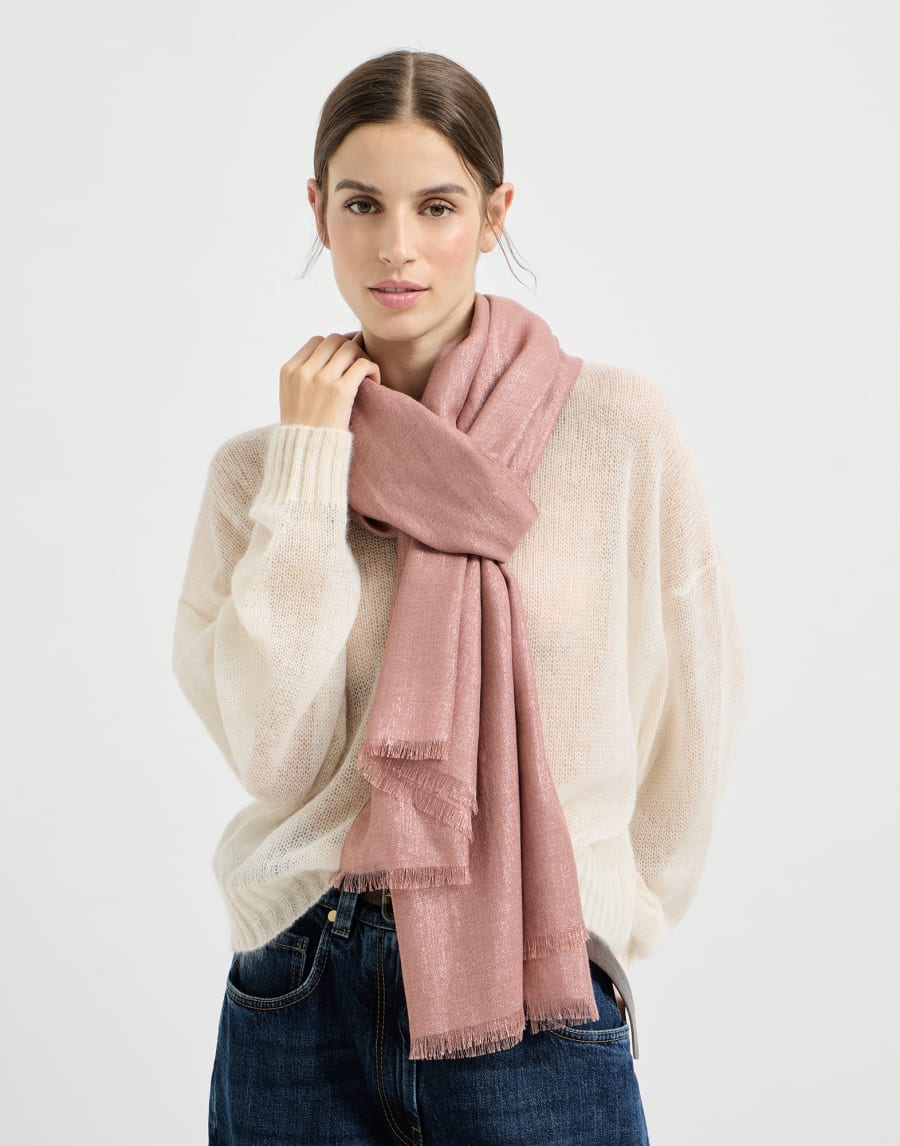 Sparkling scarf Pink Woman - Brunello Cucinelli