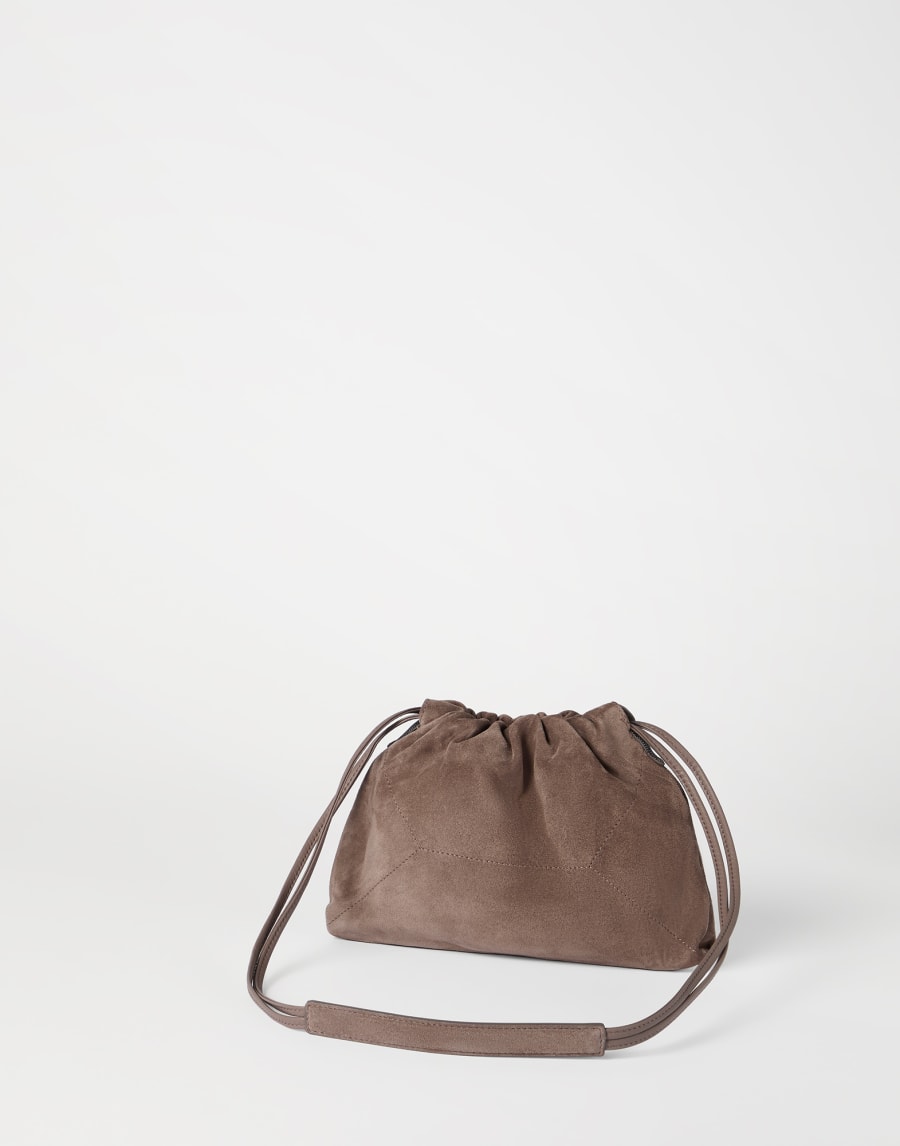 BC Duo pouch bag in suede Brown Woman - Brunello Cucinelli