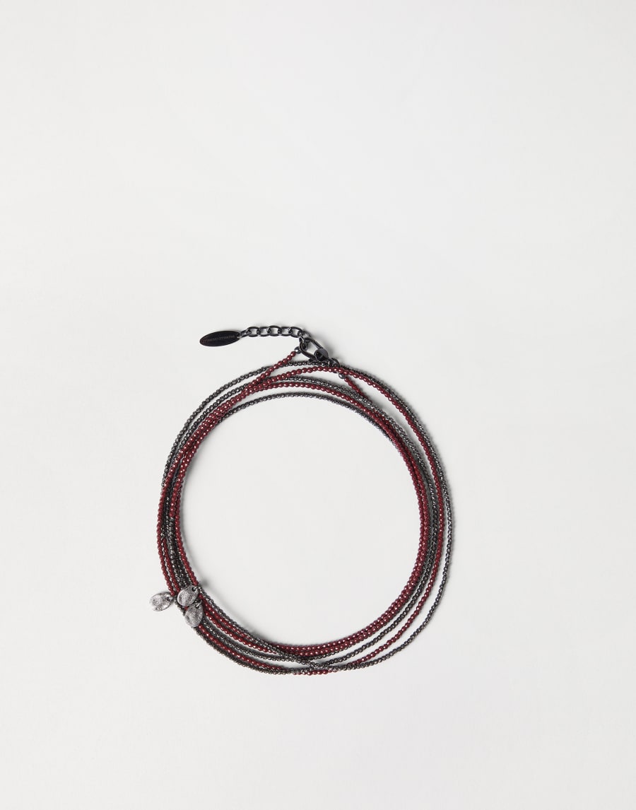 Hematite and Sterling Silver bracelet Red Woman - Brunello Cucinelli