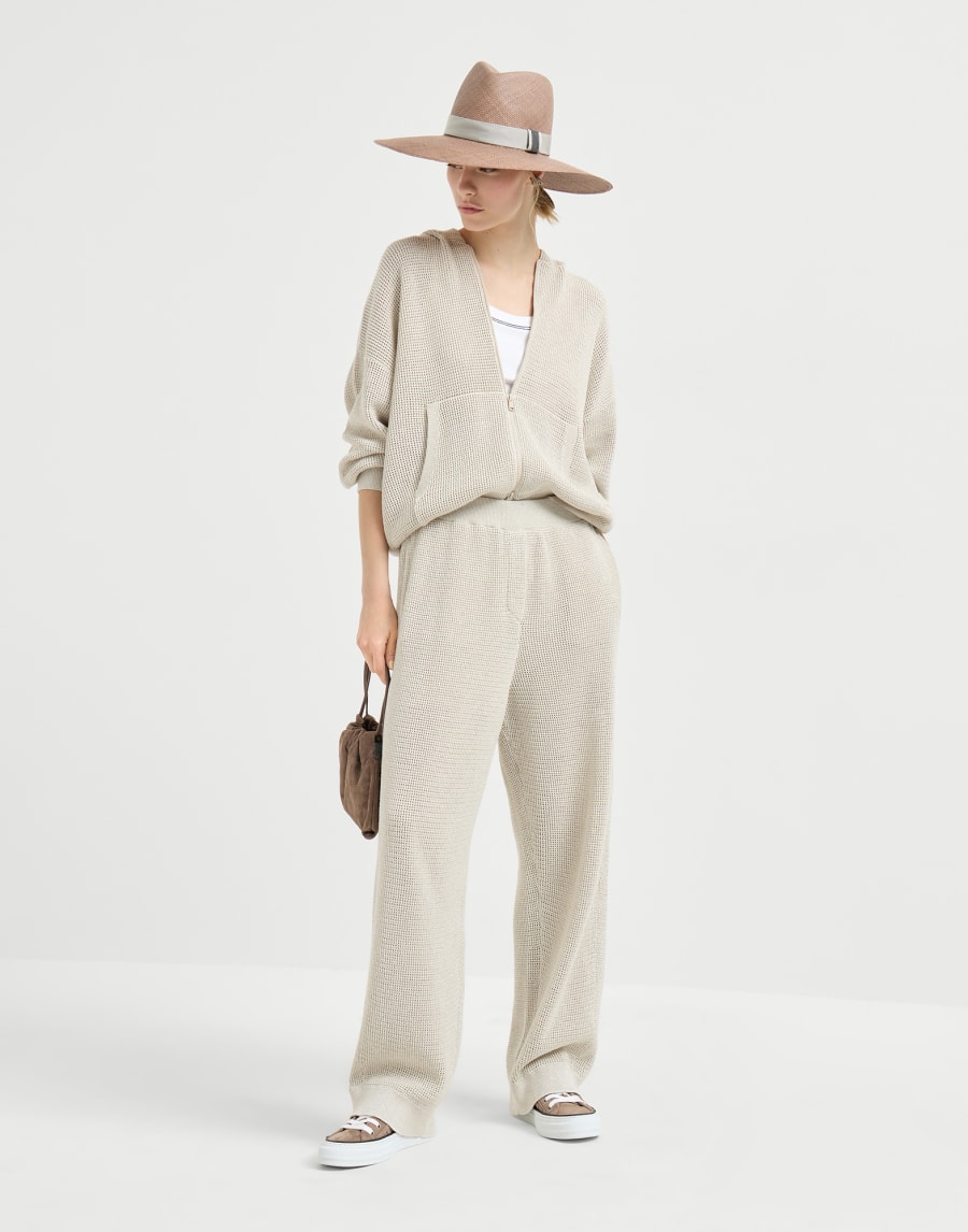 Sparkling net sweatshirt Oat Woman - Brunello Cucinelli