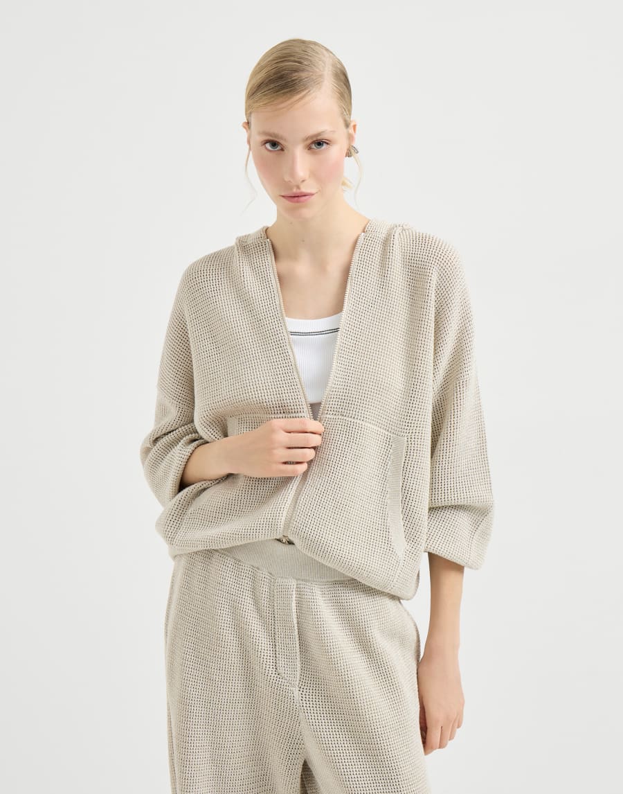 Sparkling net sweatshirt Oat Woman - Brunello Cucinelli