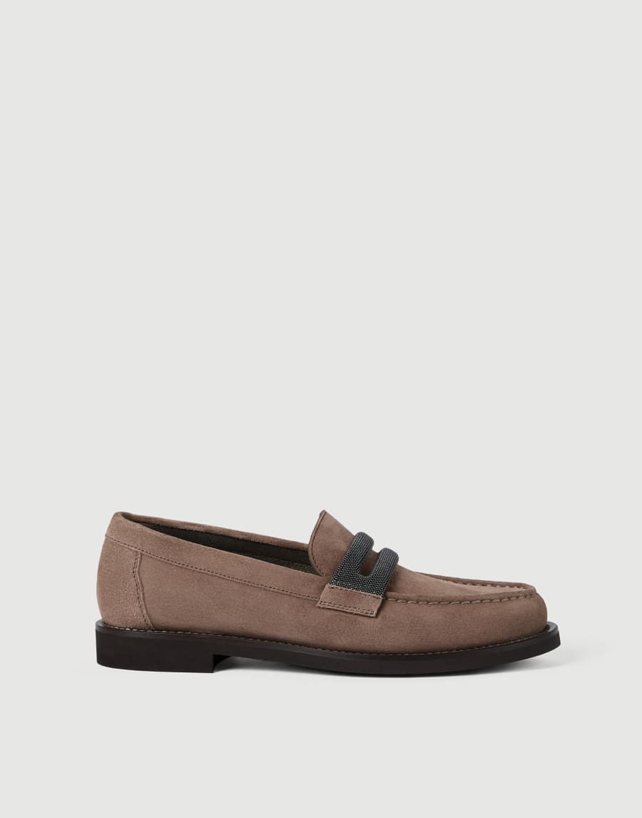 Suede Penny loafer Brown Woman - Brunello Cucinelli