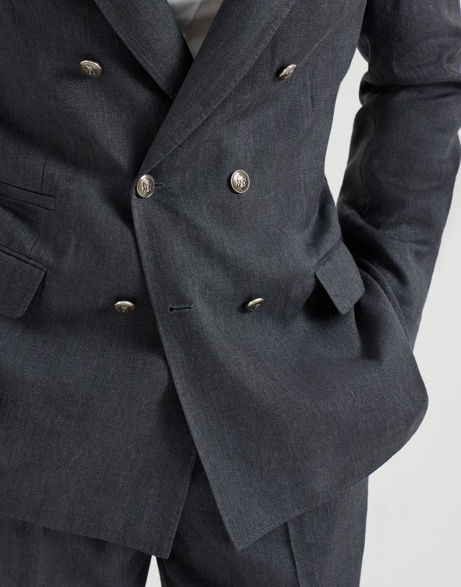 Chevron deconstructed blazer Anthracite Man - Brunello Cucinelli