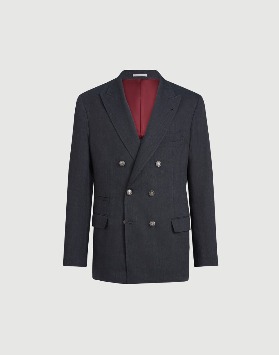 Chevron deconstructed blazer Anthracite Man - Brunello Cucinelli