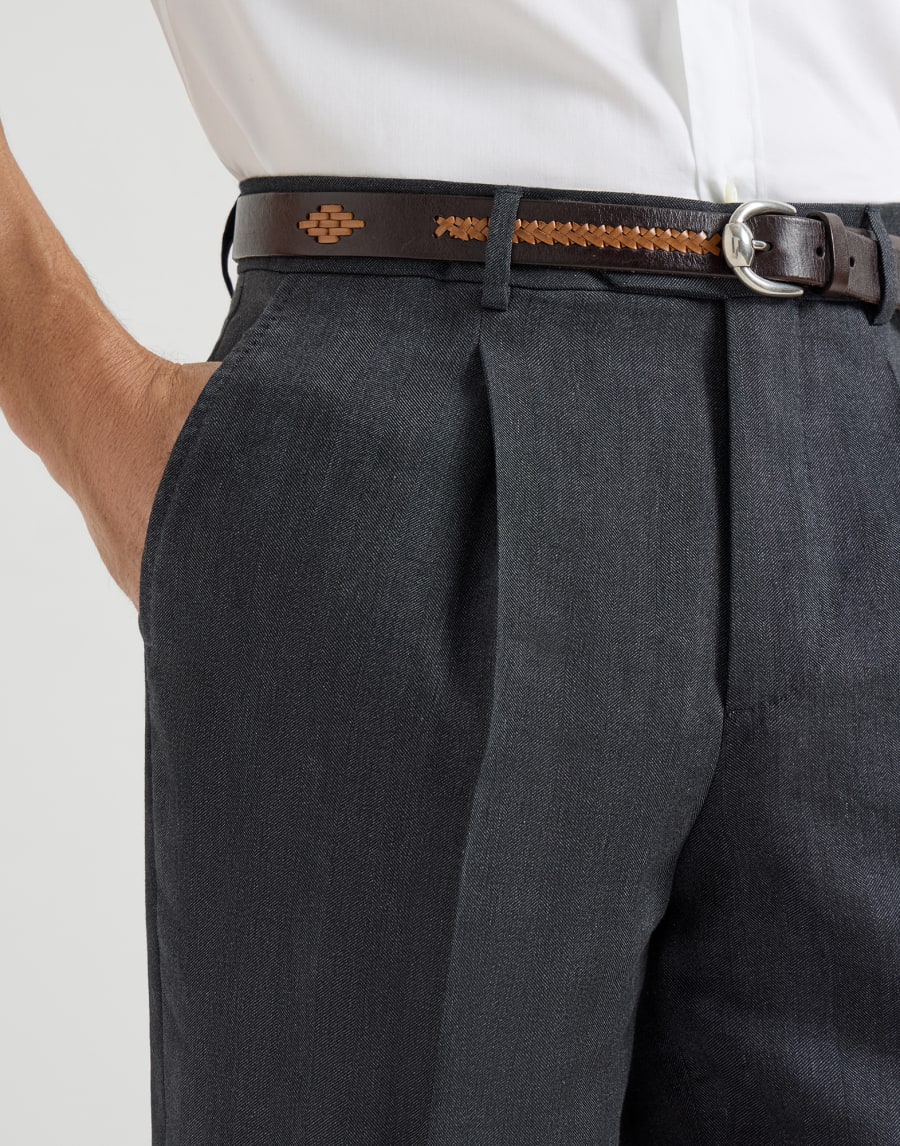 Chevron trousers Anthracite Man - Brunello Cucinelli