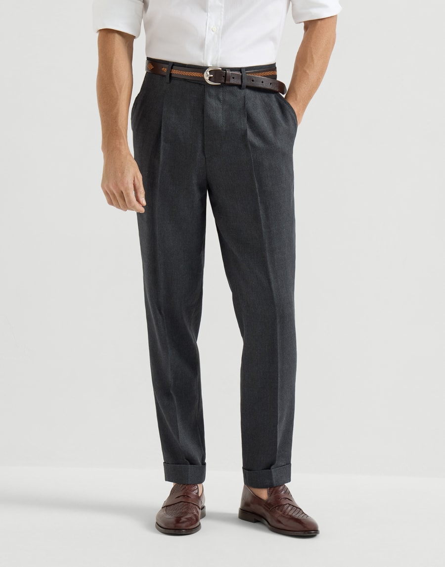 Chevron trousers Anthracite Man - Brunello Cucinelli
