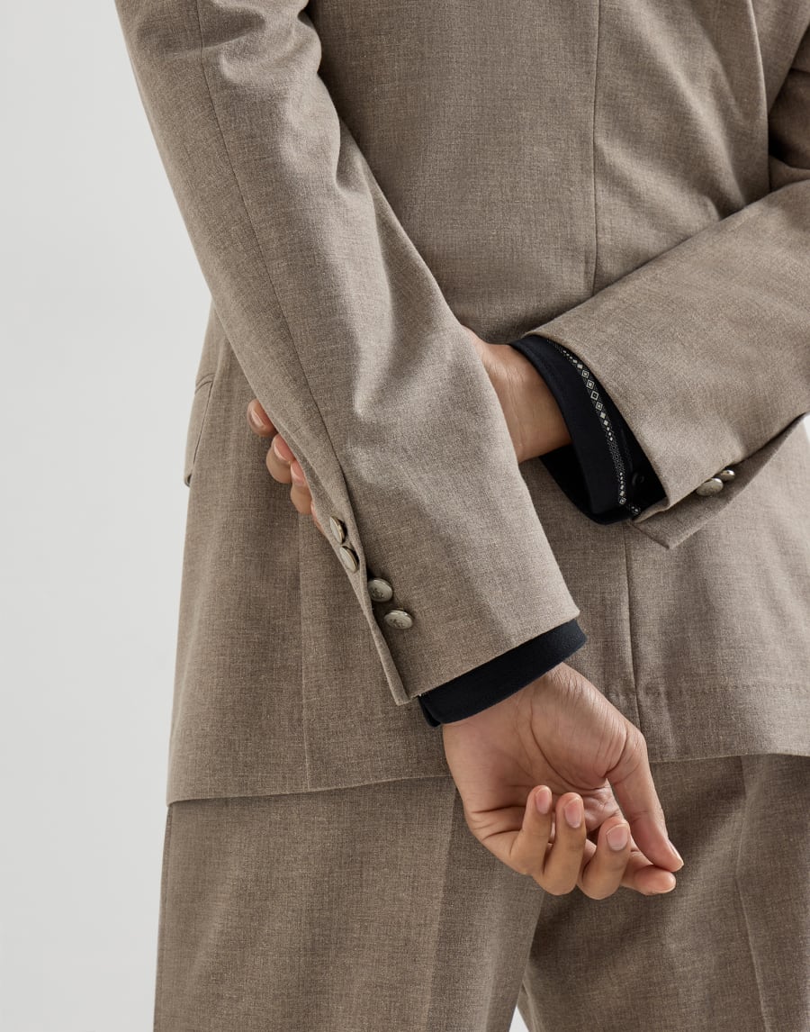 Veste déstructurée demi-croisée Marron Clair Homme - Brunello Cucinelli