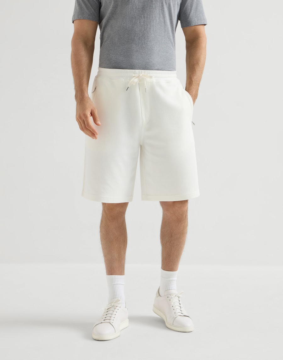 French terry Bermuda shorts Off-White Man - Brunello Cucinelli