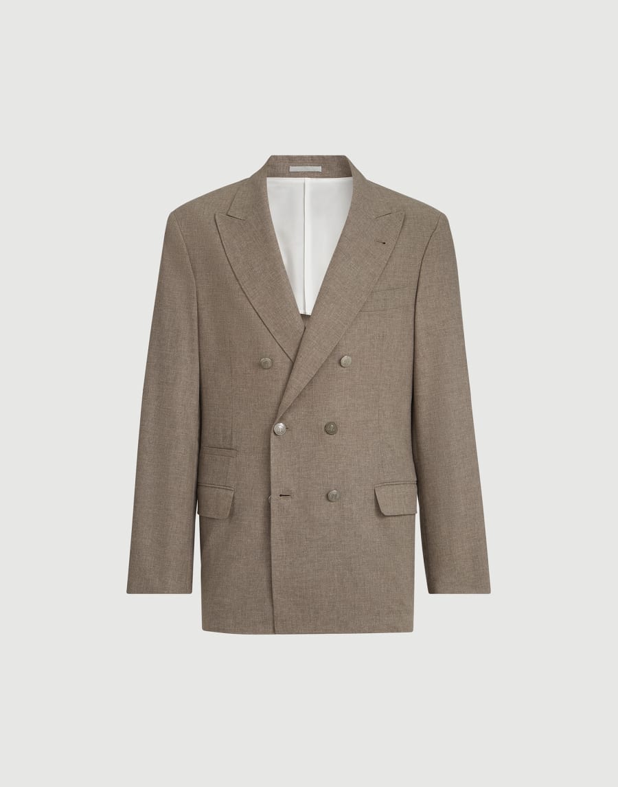 Veste déstructurée demi-croisée Marron Clair Homme - Brunello Cucinelli