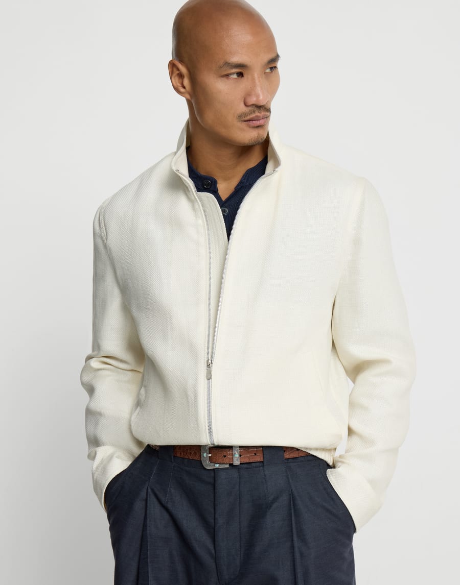 Outerwear jacket with stand collar Off-White Man - Brunello Cucinelli
