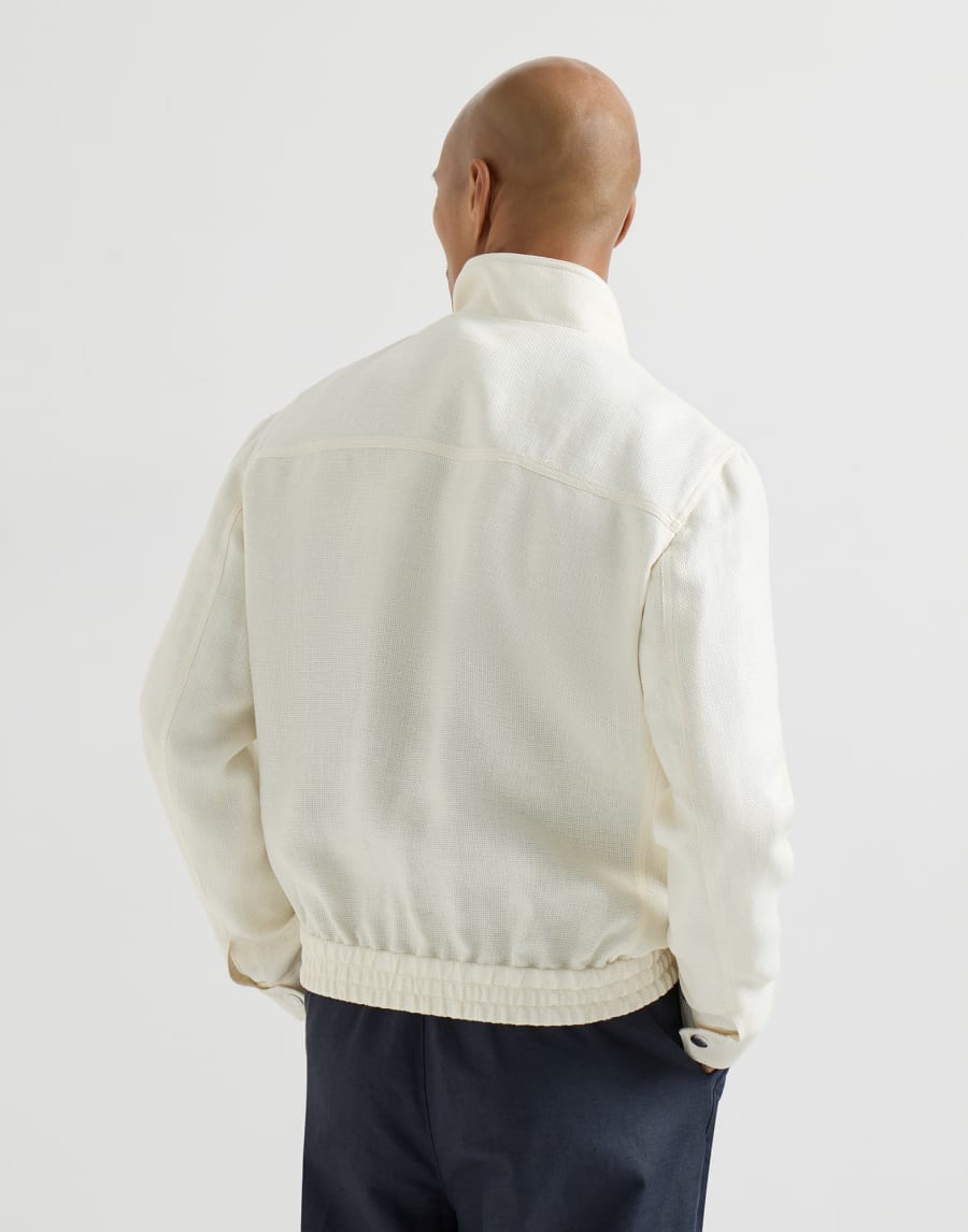 Giubbino con colletto in piedi Off-White Uomo - Brunello Cucinelli