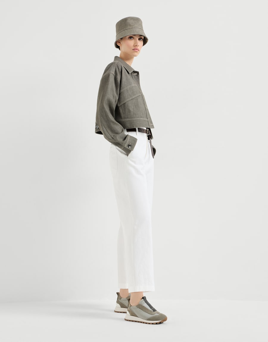 Chaussure de running en tissu technique Vert Kaki Femme - Brunello Cucinelli