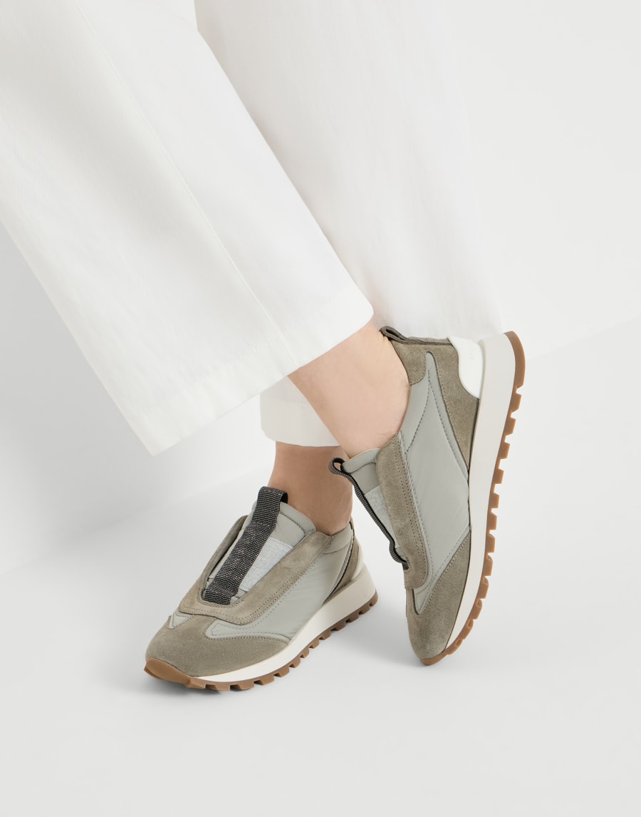 Techno fabric runners Khaki Woman - Brunello Cucinelli