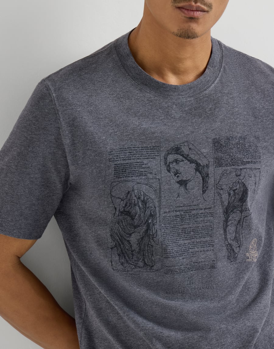Jersey T-shirt Anthracite Man - Brunello Cucinelli