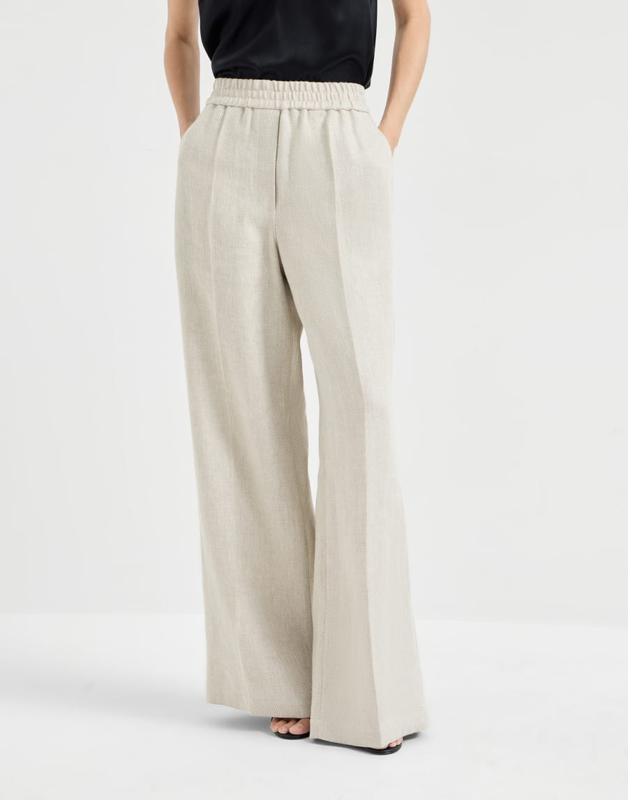 Loose Track trousers Beige Woman - Brunello Cucinelli