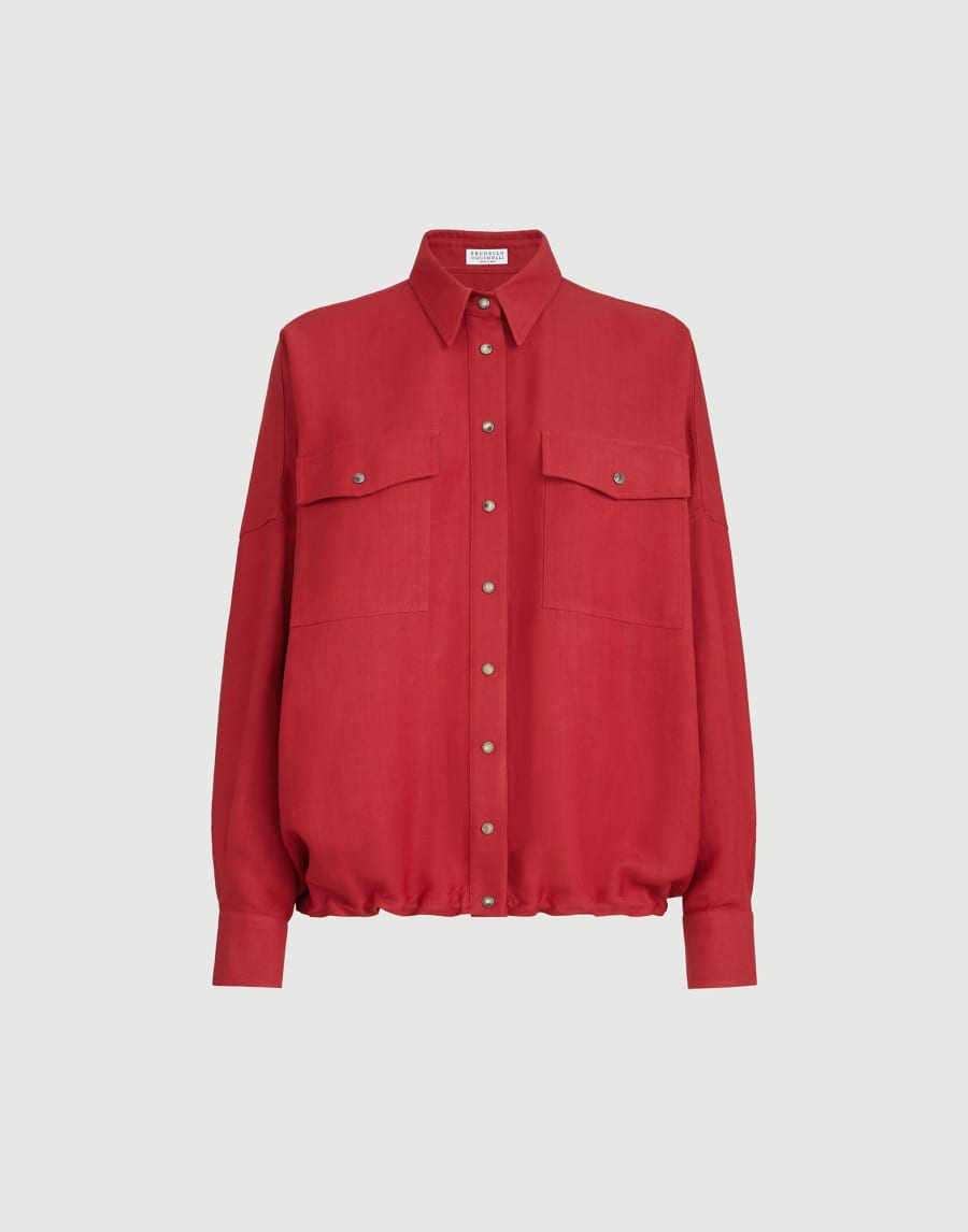 Fluid twill shirt Red Woman - Brunello Cucinelli