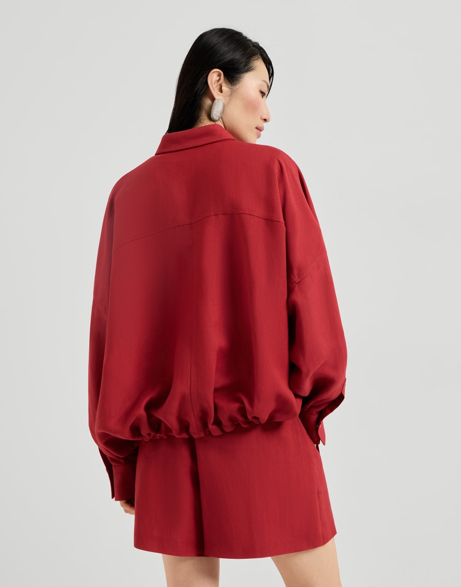 Fluid twill shirt Red Woman - Brunello Cucinelli