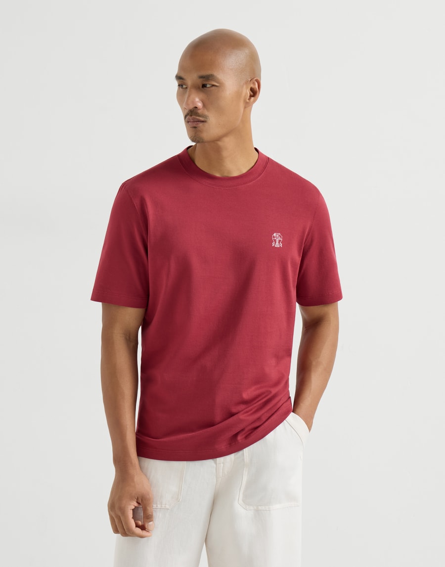 Jersey T-shirt with logo Cherry Man - Brunello Cucinelli