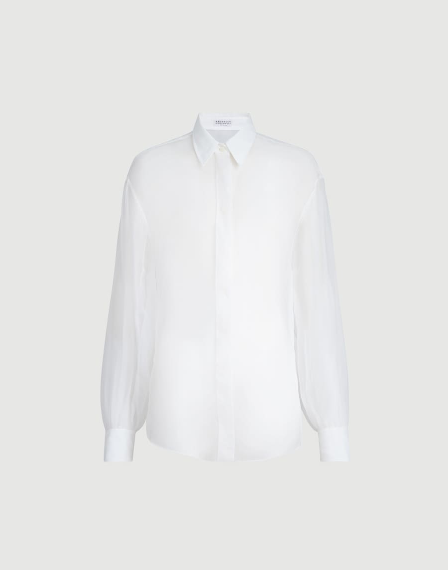 Crispy silk shirt White Woman - Brunello Cucinelli