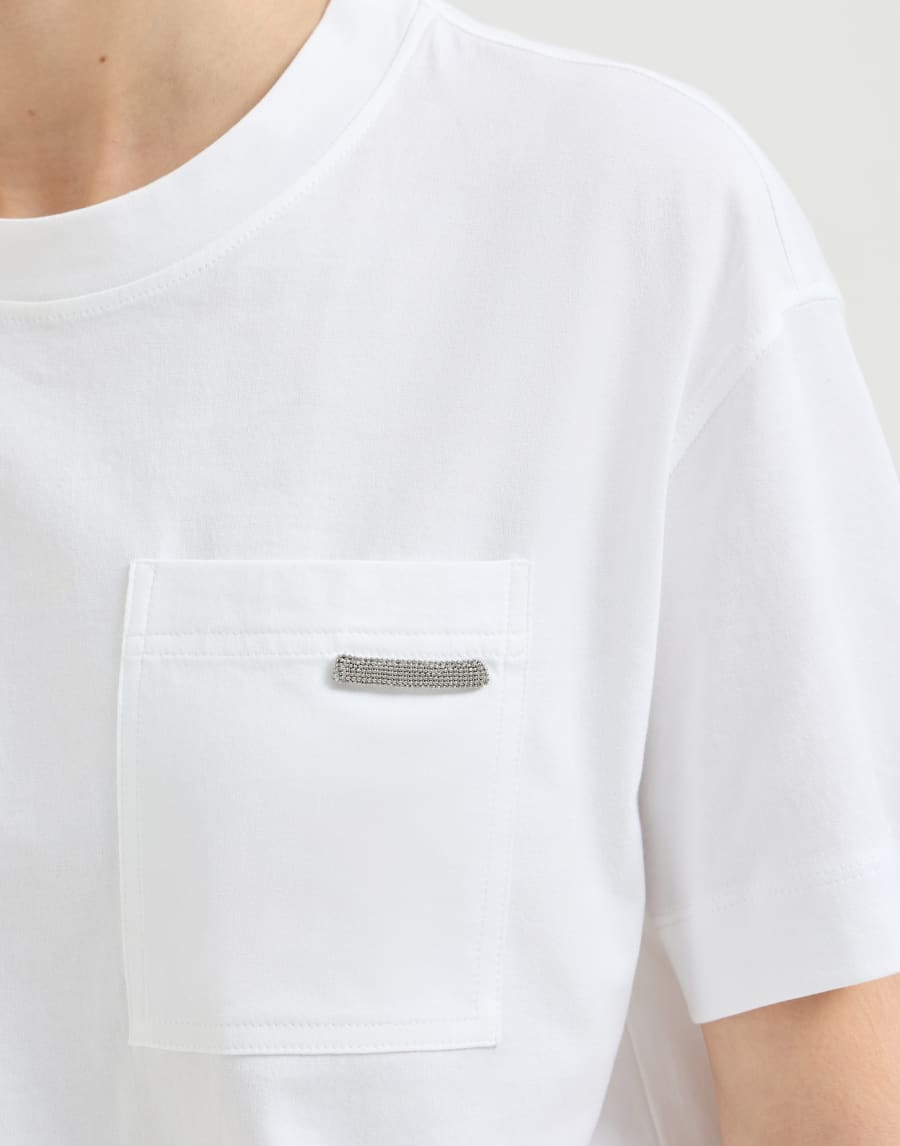 T-shirt in jersey di cotone Bianco Donna - Brunello Cucinelli