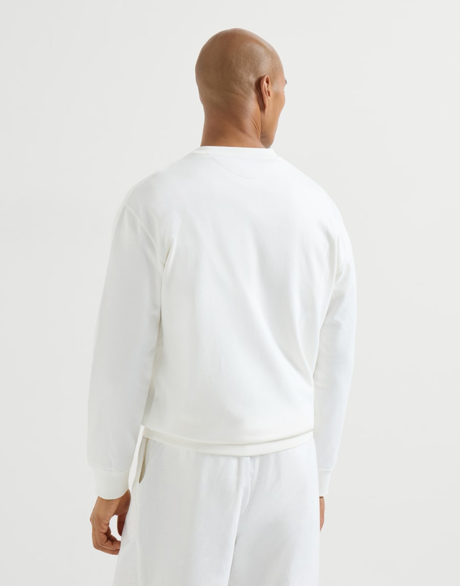 Cotton French terry sweatshirt Off-White Man - Brunello Cucinelli